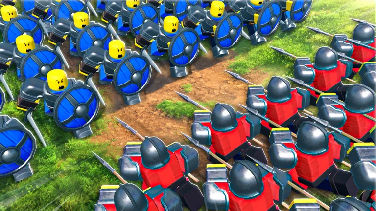 Command An Army official screenshot — commanding troops into team-vs-team battle on Roblox